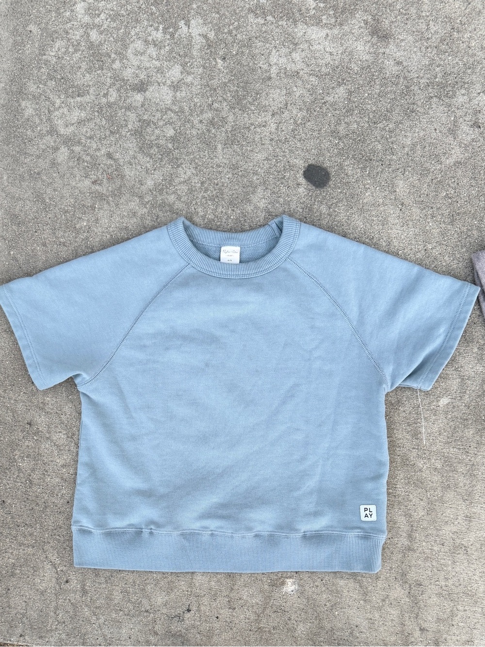 Rylee + Cru - Short Sleeve Sweatshirt - Heathered Blue